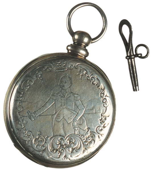 General George Washington Gold-Plated Engraved Pocket Watch Produced c. 1820