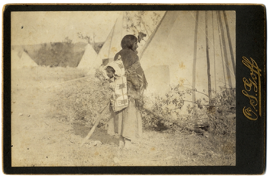 Squaw and Papoose by Photographer Who Took the Last Pictures of Custer and the 7th Cavalry