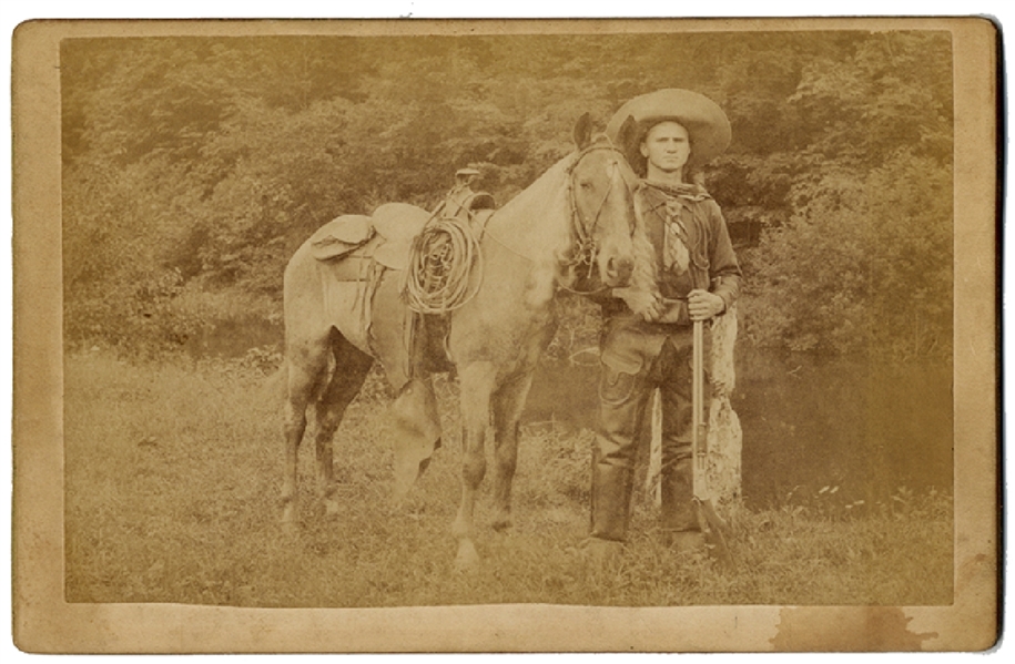 Cabinet Card Photograph of Cowboy Scout Wild Burt, 