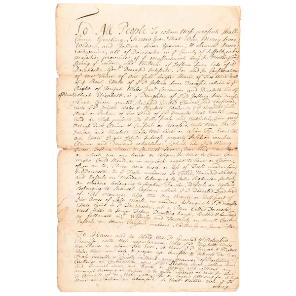 1741 Massachusetts Bay Deed