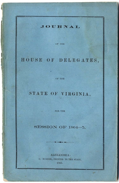 Very Unusual Imprint By The  Restored Government of Virginia Signaling The Change In Views of Blacks