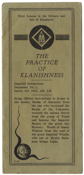 Scarce Klan Booklet
