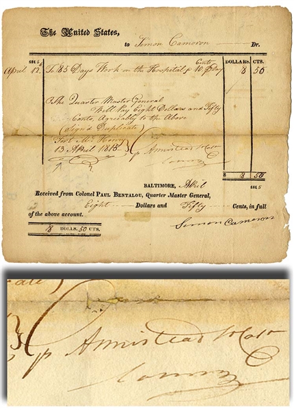 Sixteen Year Old Simon Cameron Gets Paid in The War of 1812