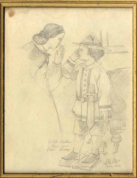 Pencil Drawing Of Child Joining The Lee Army