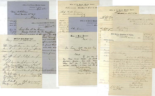 Nice Grouping of TEN Documents Regarding CSA Oaths - Richmond 1865
