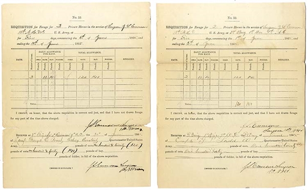Pair of Requisition For Surgeon J. S. Emerson