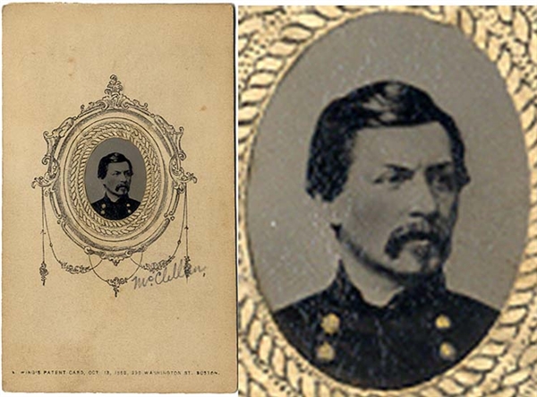 Very Scarce Thumb Tintype of General McClellan