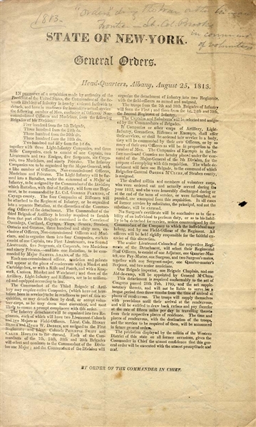 War of 1812 - A New York Militia Act