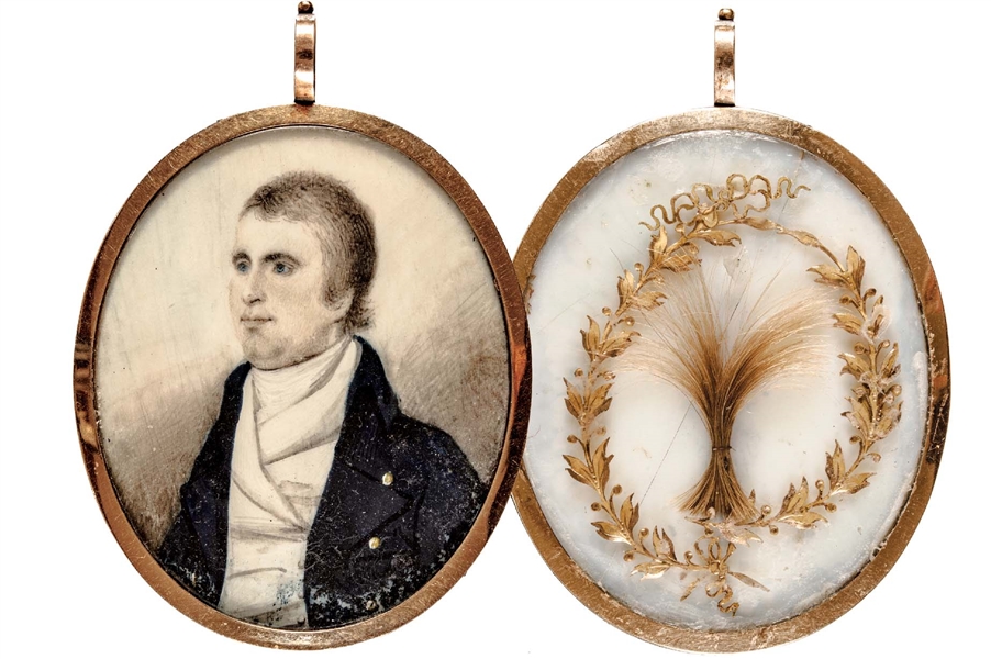 Portrait of a Gentleman in a Gold Pendant with a Lock of Hair