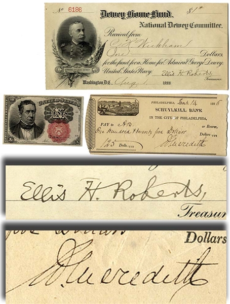 A Pair Of Checks From United States Treasurers