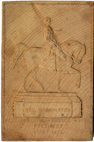 George Washington Wood Plaque Depicts Evacuation Day, November 25, 1783, When Washington Reclaimed NYC from the British. 