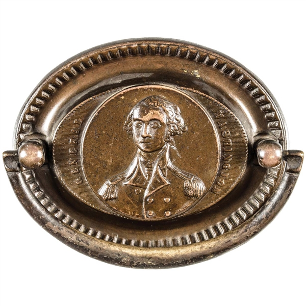 General George Washington Profile Antique Brass Drawer Pulls