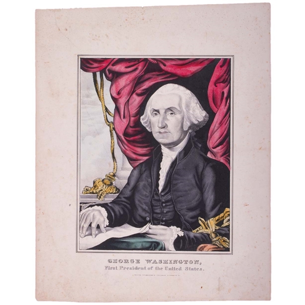 Engraving of  George Washington First President by F. Michelin, NY