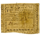 North Carolina Colonial Note 1760 20 Shilling