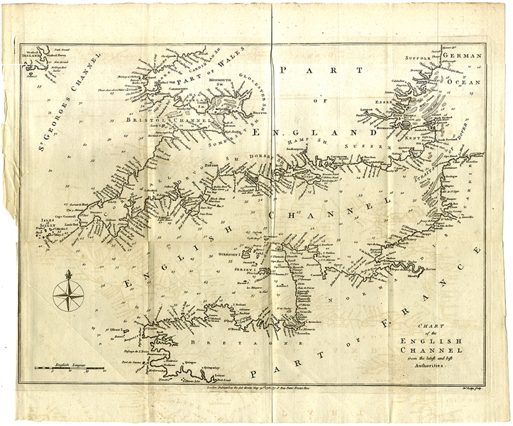 1780 - Early Map of the English Channel