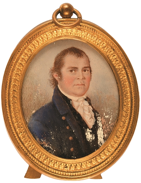 1780s Identified American Revolutionary Virginia War Soldier - Miniature Painting