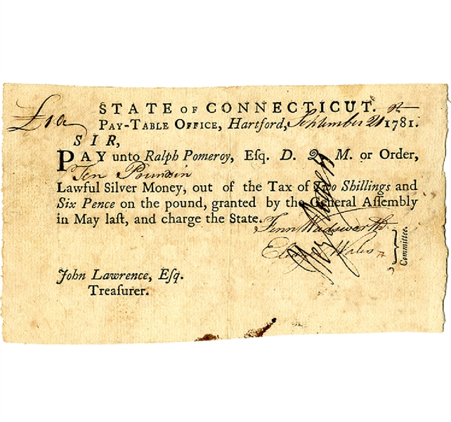 Revolutionary War Pay Voucher