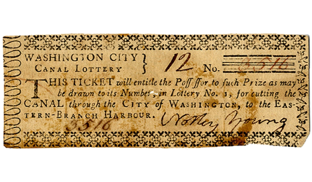 Rare Washington City Canal Lottery