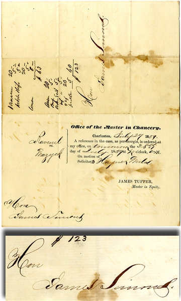 Charleston Document Signed By Future CSA General Simons
