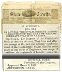 President Davis and the Confederate Government Organizes Its Army