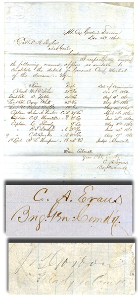 Document Signed By Both John B. Gordon and Clement Anselm Evans