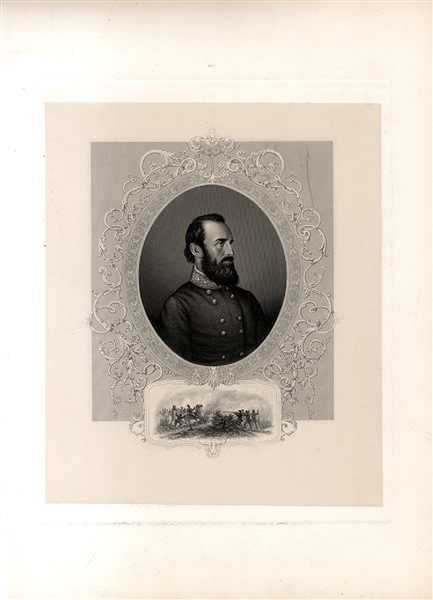 Copperplate Engraving Of Stonewall Jackson