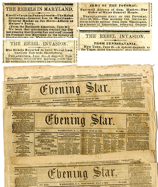 Washington Newspaper Reports In Anticipation Of Gettysburg