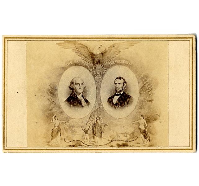 Scarce Image - Washington & Lincoln The Father and The Preserver