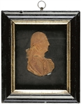 General George Washington Wax Portrait in His Military Uniform Framed 