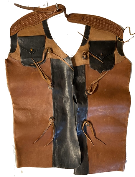 Vintage Pair of Buck Jones Leather Chaps 