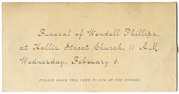 An Invitation to the Funeral of Wendell Phillips 
