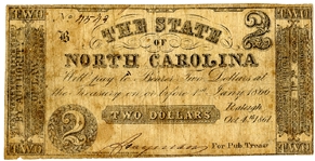 North Carolina $2 Bill,