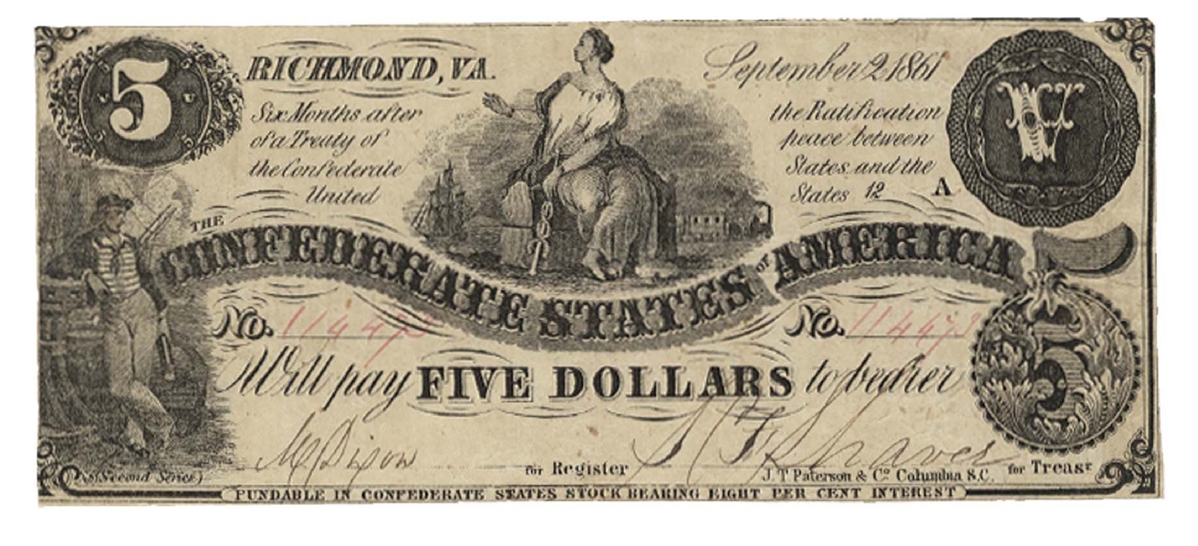 Confederate $5 Bill