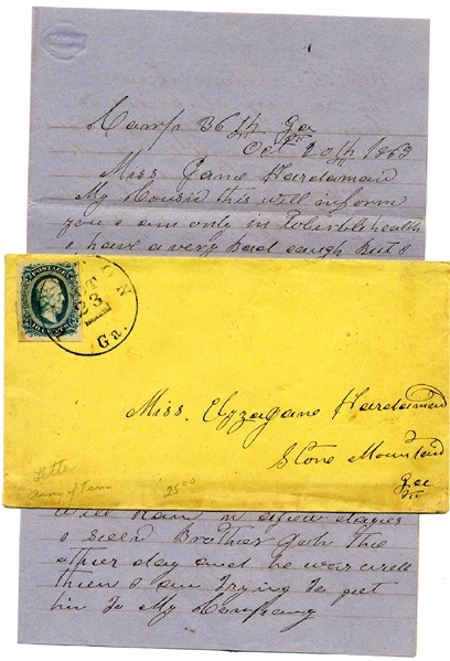 Illustrated Confederate Officer's Letter. 