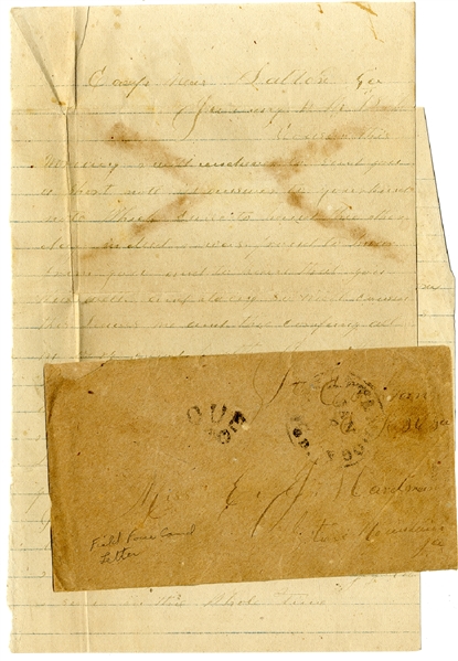 Confederate Army of the Tennessee Field Canceled Transmittal Franked Officer's Cover.  