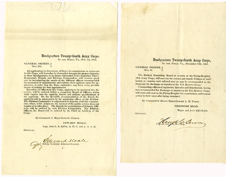 24th Army Corps General Orders Signed by Officers