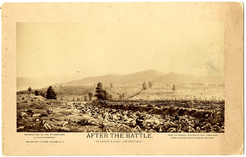 Photograph Titled: After The Battle, Bloody Lane, Antietam. 