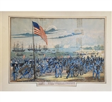 Period Litho Landing American Troops in the Mexican American War 