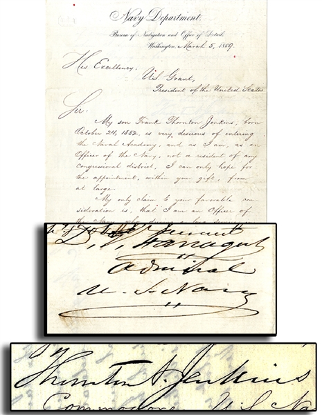 The Commodore Writes President Grant on Behalf of His Son - Farragut Approves