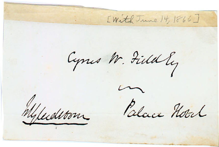 A William Gladstone Signed Cover Panel Addressed To Cyrus Field