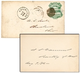 JAMES D. CAMERON, Secretary of War (1876-1877) Card Signed,