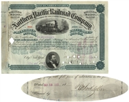 Northern Pacific RR Stock Issued To And Signed By William Rockefeller