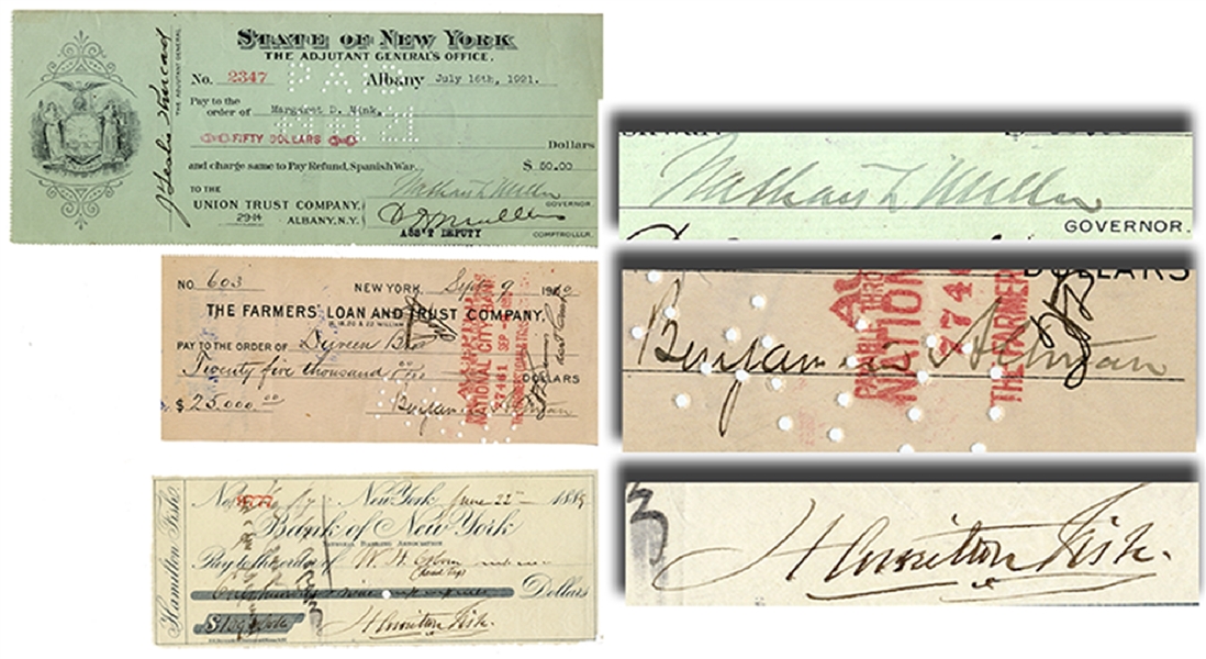 Three Famous New Yorkers’ Checks