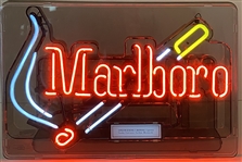 Iconic Marlboro Script in Red Neon
