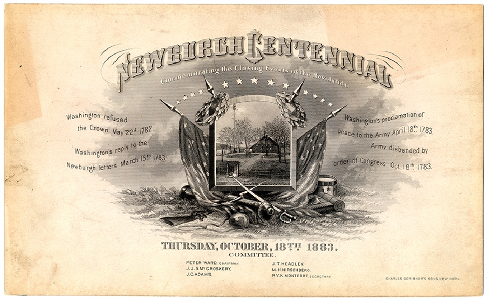 Newburgh, New York 1883 Centennial Celebration Invitation