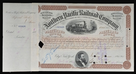 Northern Pacific RR Stock Issued To and Signed On Verso By Richard B. Mellon