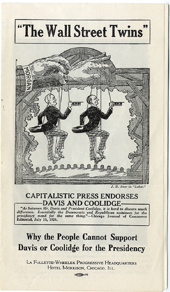 An Anti-Capitalist Presidential Handbill Issued By The Founder of The Progressive Party 