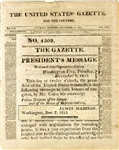 President James Madison’s State of the Union Message Amid the War of 1812