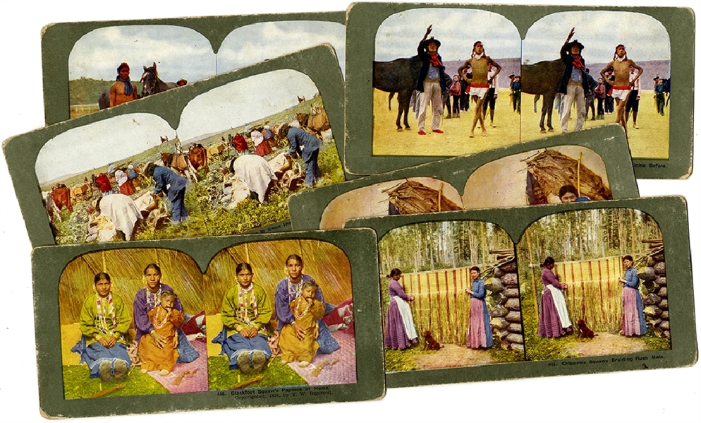 Stereograph Collection of Sioux, Chippewa and Blackfeet Native Americans 
