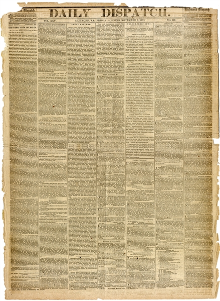 Scarce Single Sheet Confederate Newspaper